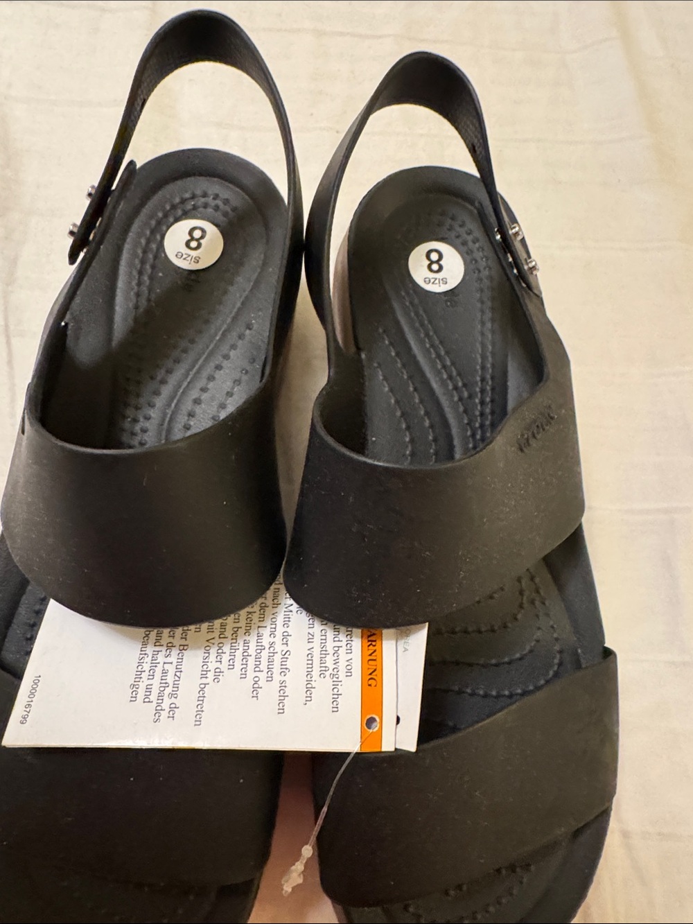 CROCS Black Dual-Strap Slingback Sandals - Picture 5 of 7